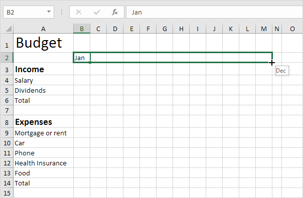 Creating A Budget In Excel Template