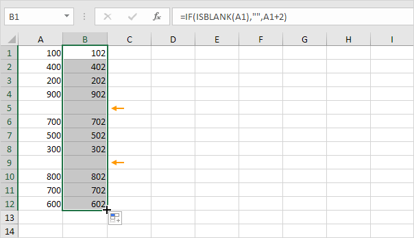 Excel Formula to Skip Blank Cells