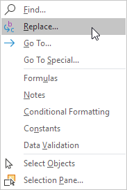 go to special in excel for mac