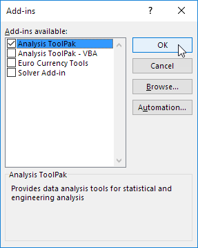 add analysis toolpak excel mac