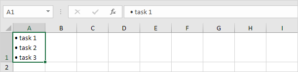 can you do bullet points in excel for mac