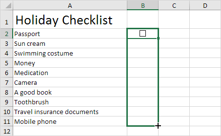 excel how to make check boxes linked to cell
