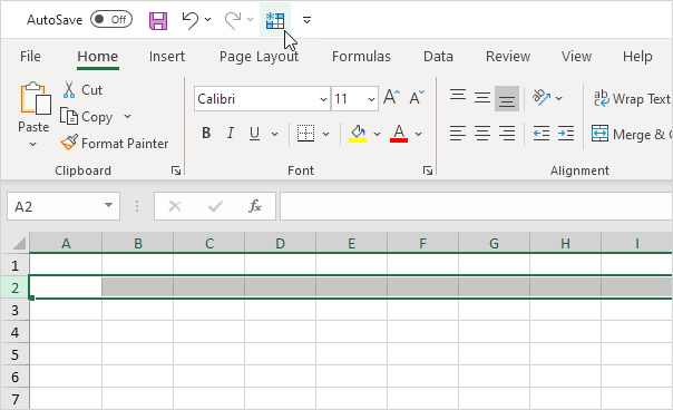trying to freeze frame in excel it duplicates the image