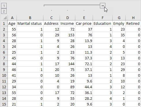 how do i hide columns in excel spreadsheet