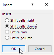 insert rows in excel