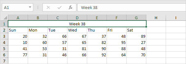 merge and center in excel