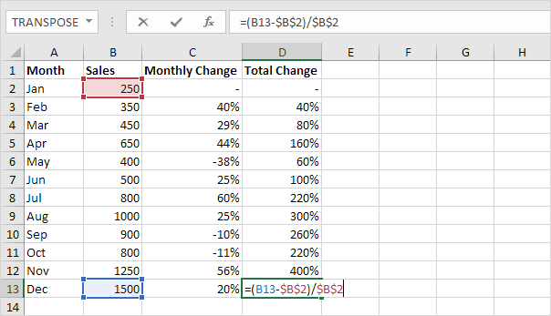 Percent Change Formula In Excel Easy Excel Tutorial