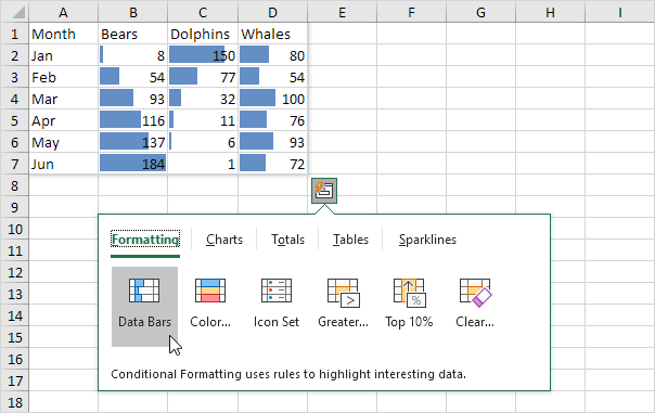quick analysis in excel for mac