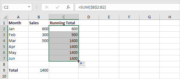 create table for total row in excel 2016 on mac