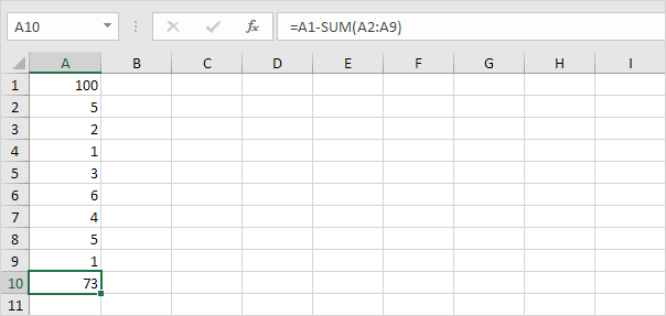 excel formula to subtract a percentage