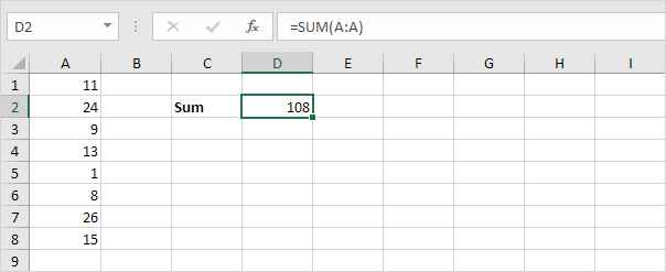 step by step how to sum a column in excel