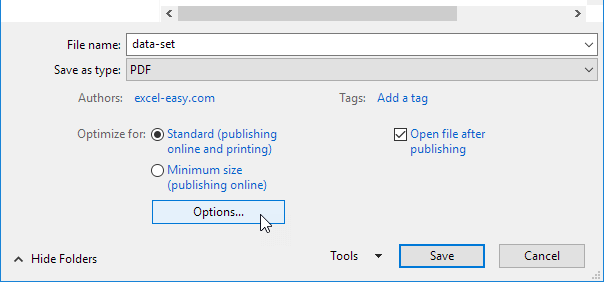 Convert Excel to PDF