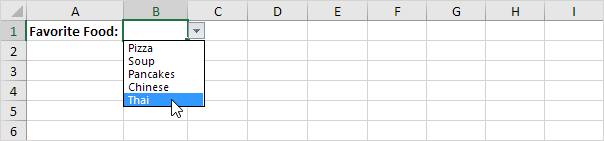 Drop-down List in Excel