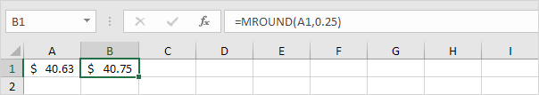 Round to Nearest Quarter in Excel