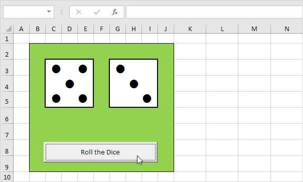 Roll the Dice in Excel Roll the Dice in Excel