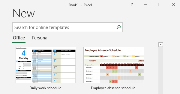 working with excel templates