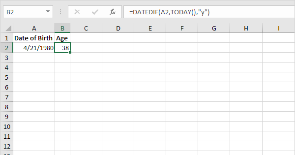 How To Subtract Dates In Excel To Calculate Age