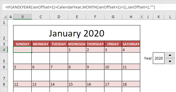 Calendar Template In Excel Easy Excel Tutorial