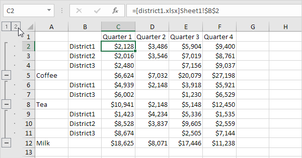 Consolidate In Excel Easy Excel Tutorial