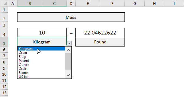 Kg To Lbs In Excel Easy Excel Converter