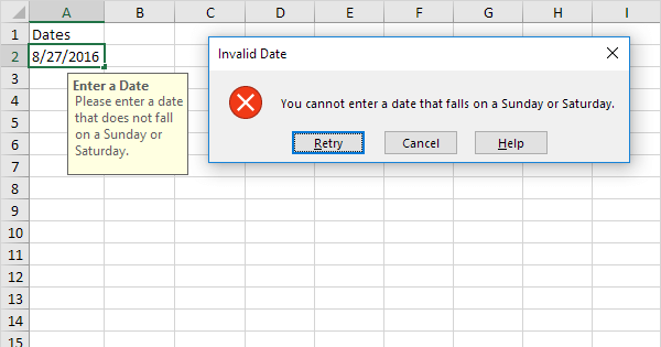 Reject Invalid Dates In Excel Easy Excel Tutorial