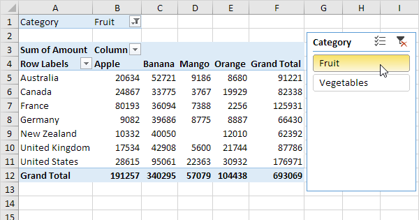 2 1 tables filter pivot Tutorial Slicers Easy in  Excel  Excel