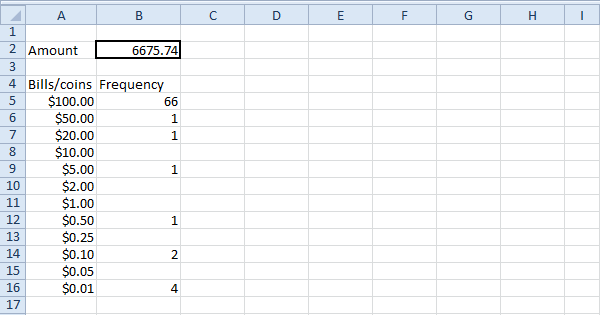 Bills and Coins in Excel VBA - Easy Excel Macros