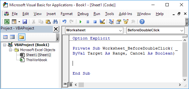 Excel Vba Beforedoubleclick Event Easy Excel Macros