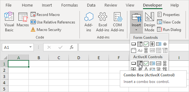 Combo Box In Excel VBA In Easy Steps 