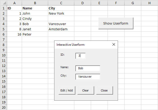 (vba) sample forms project excel for mac