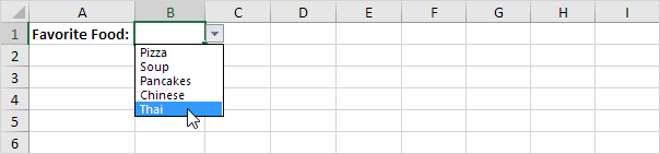 Drop-down List in Excel Drop-down List in Excel
