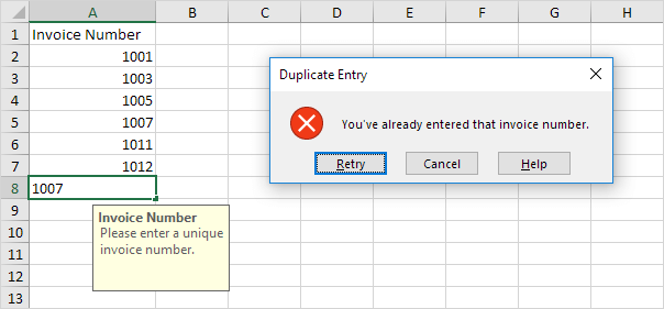 Prevent Duplicate Entries in Excel Prevent Duplicate Entries in Excel